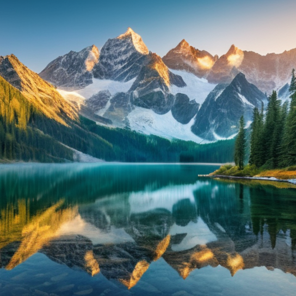 위험물관리사 실기 시험 필수 준비물 - **Prompt 1: "A breathtaking, serene mountain landscape at sunrise. The scene features towering, snow...